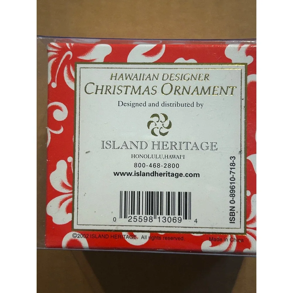 Island Heritage Mele Slippas Hawaiian Christmas Ornament Hand‎ Painted NIB